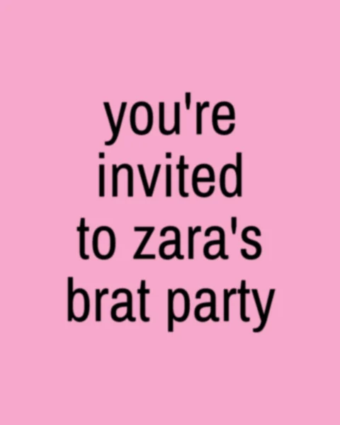 you're invited to zara's brat party – Invitation 1080×1350