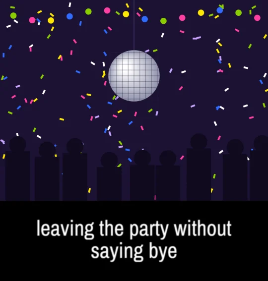leaving the party without saying bye – Band below · illustration