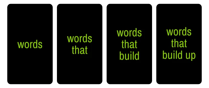 words that build up – Build animation · 4 frames
