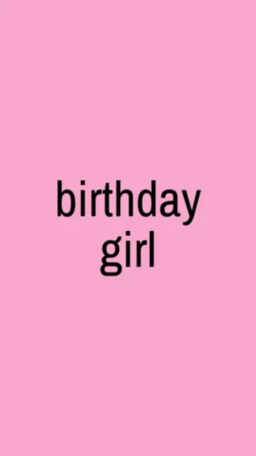 birthday girl in black on pink