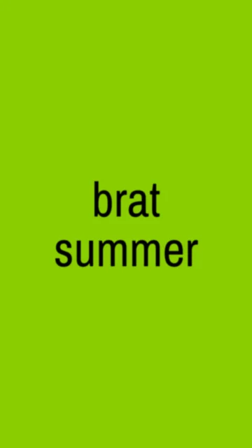 brat summer in black on brat green