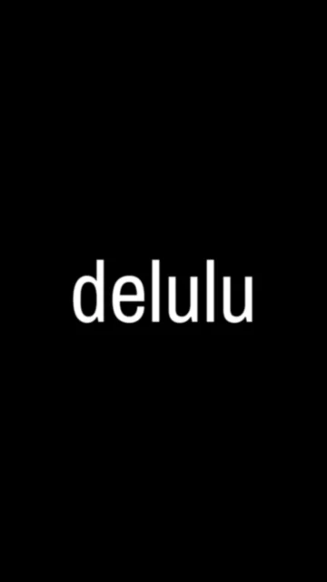 delulu in white on black